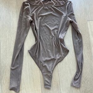 Long Sleeve Taupe Bodysuit